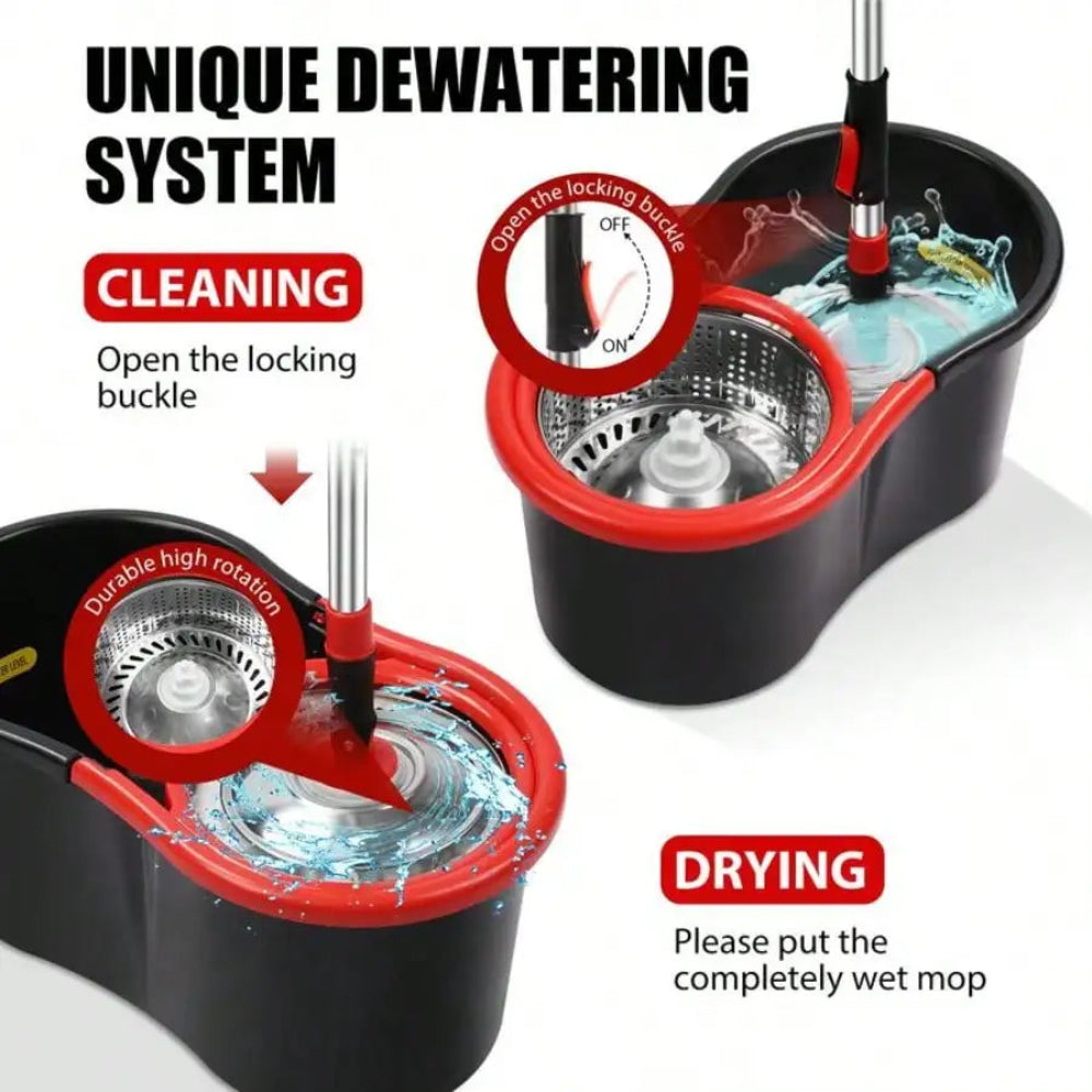 Spin Mop Bucket 360 Floor Cleaning System Wringer 5