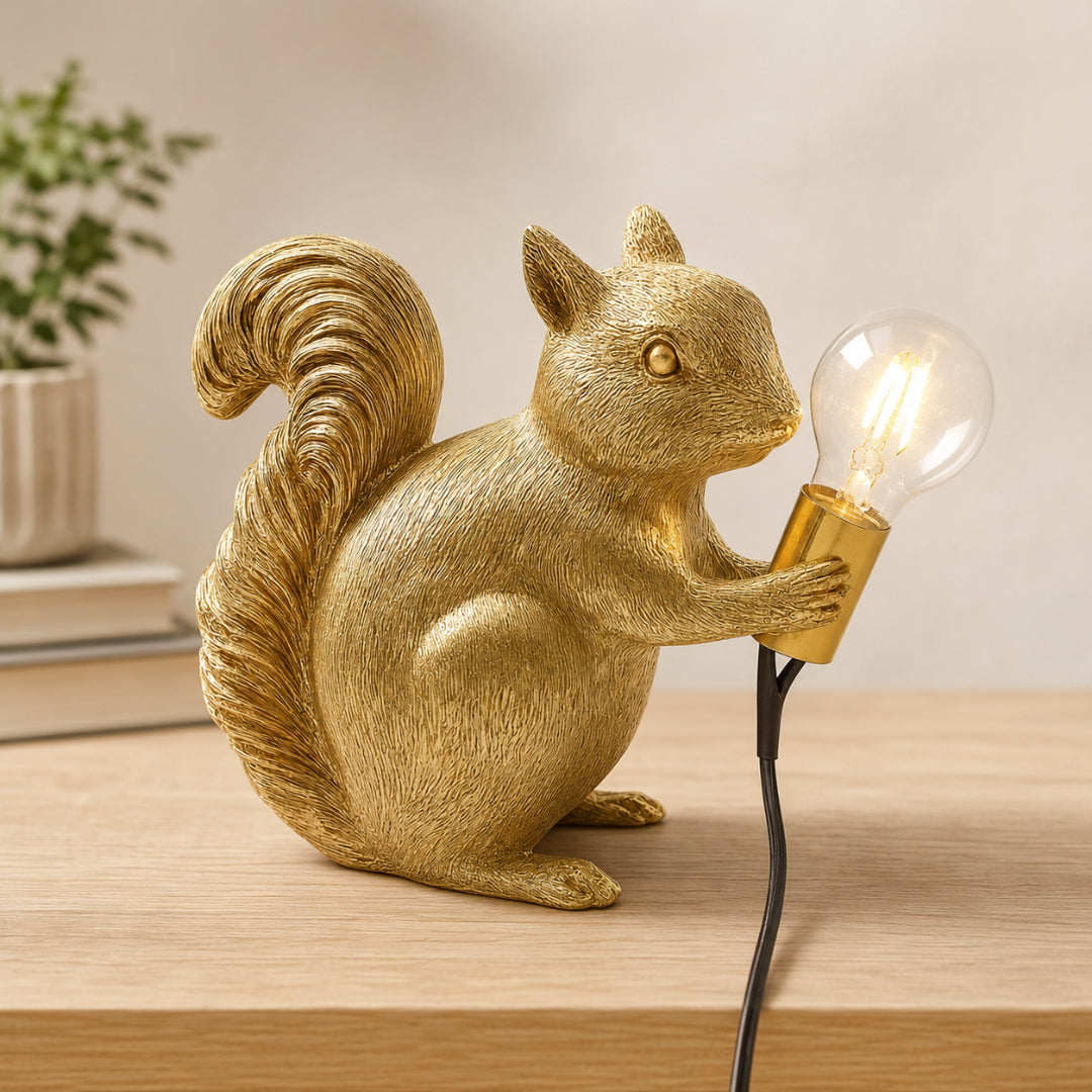 SquirrelGlow LED Table Lamp | Cute Design & Warm Light for Kids/Room
