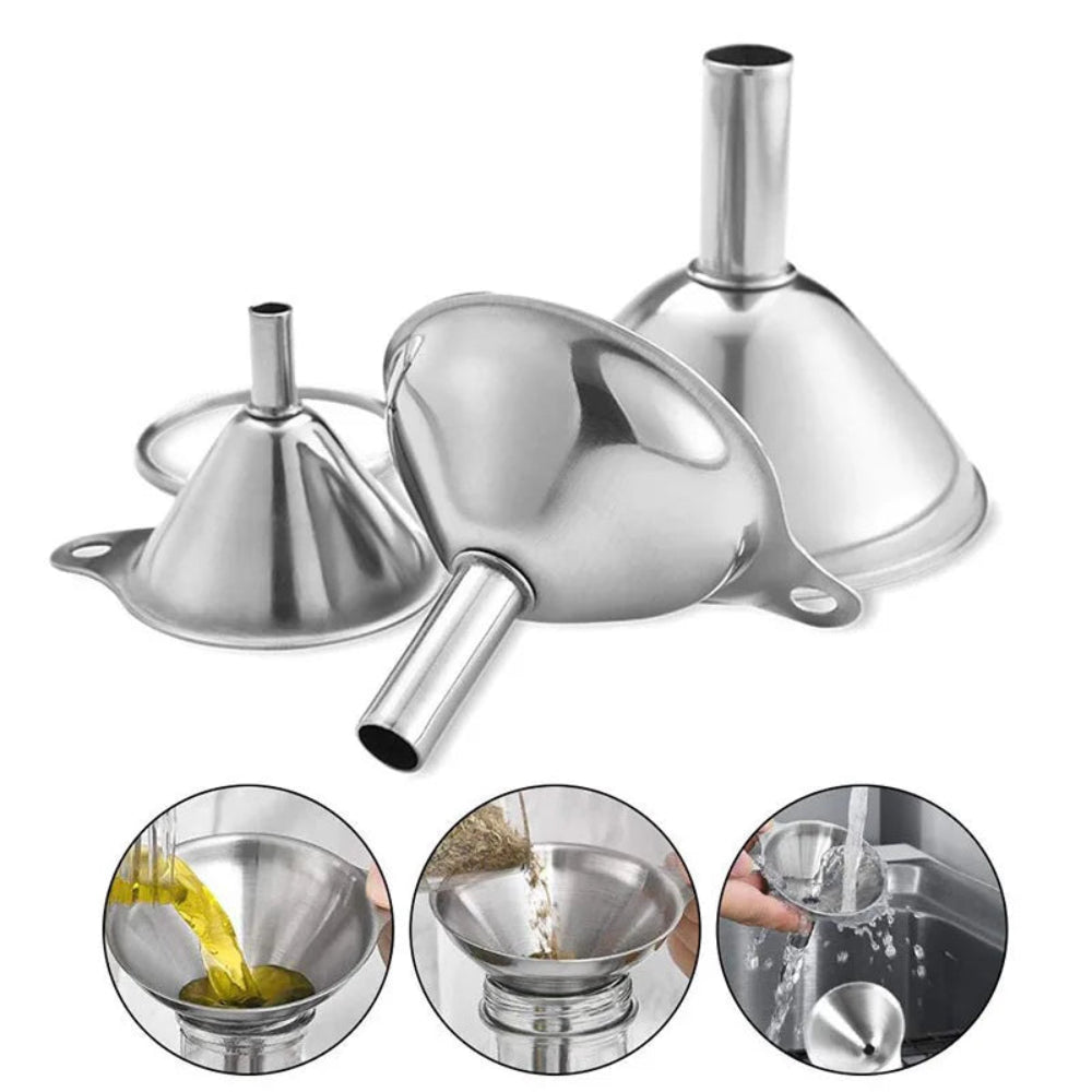 Stainless Steel Kitchen Funnels Set 3