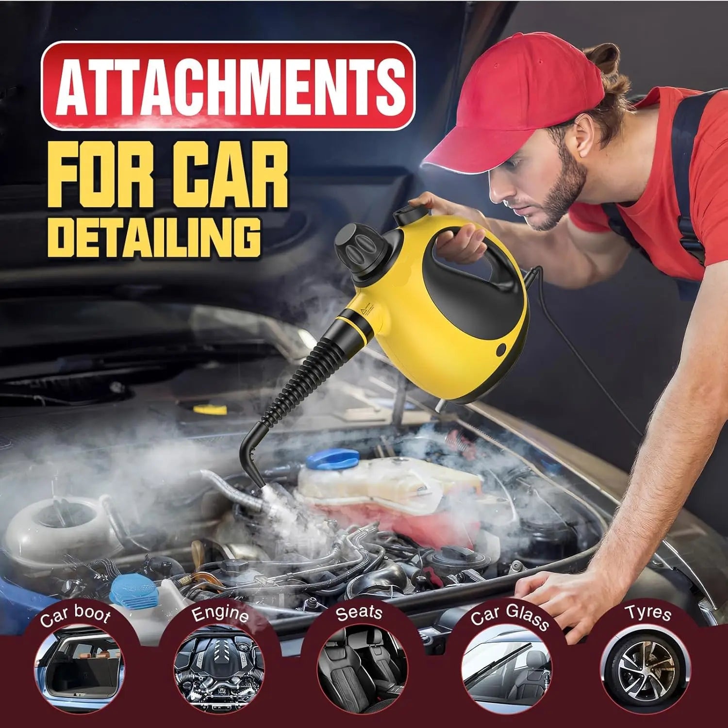 Steam Cleaner Handheld Multi Surface Accessory Set 5