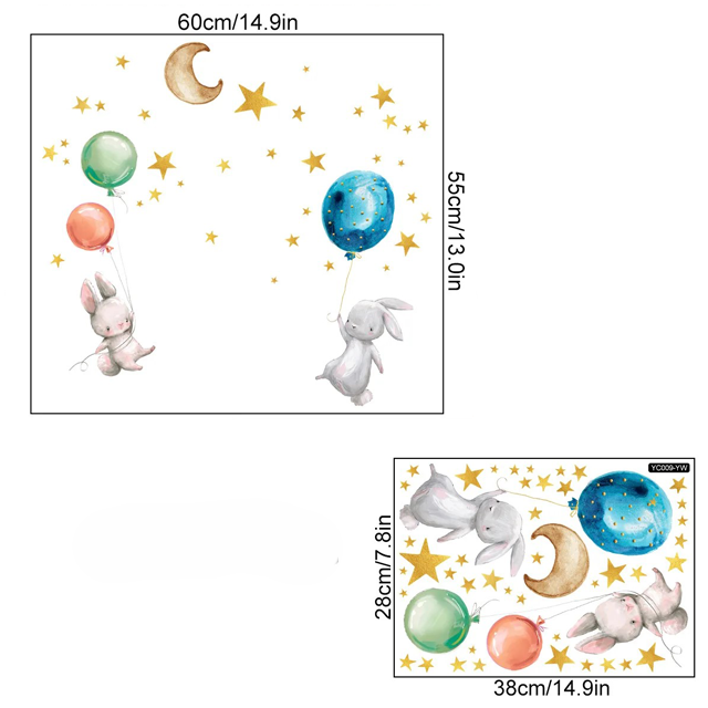 Wall Art Glowing Elephant Nursery Stickers