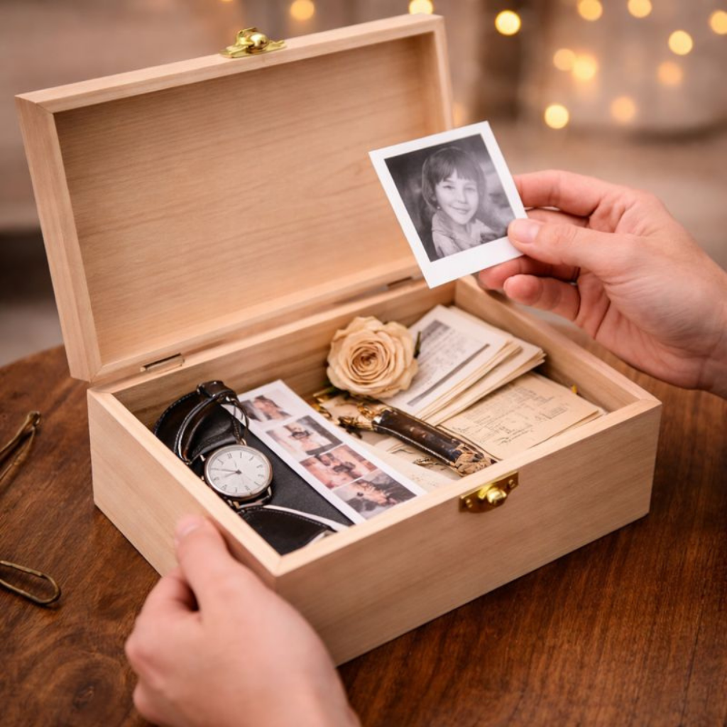 Storage Box Decorative Hinged Lid Craft Organizer