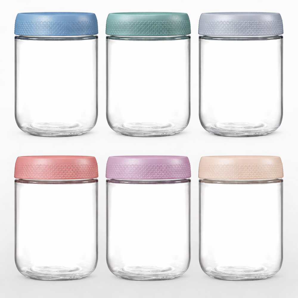 Storage Containers Glass Food Overnight Oats Jars Set 5