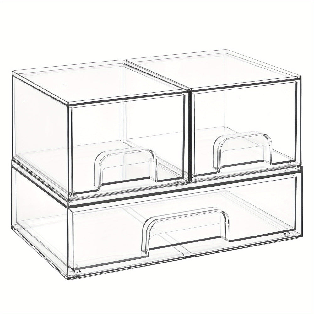 Storage Drawers Stackable Clear Organizer Closet Desk Use