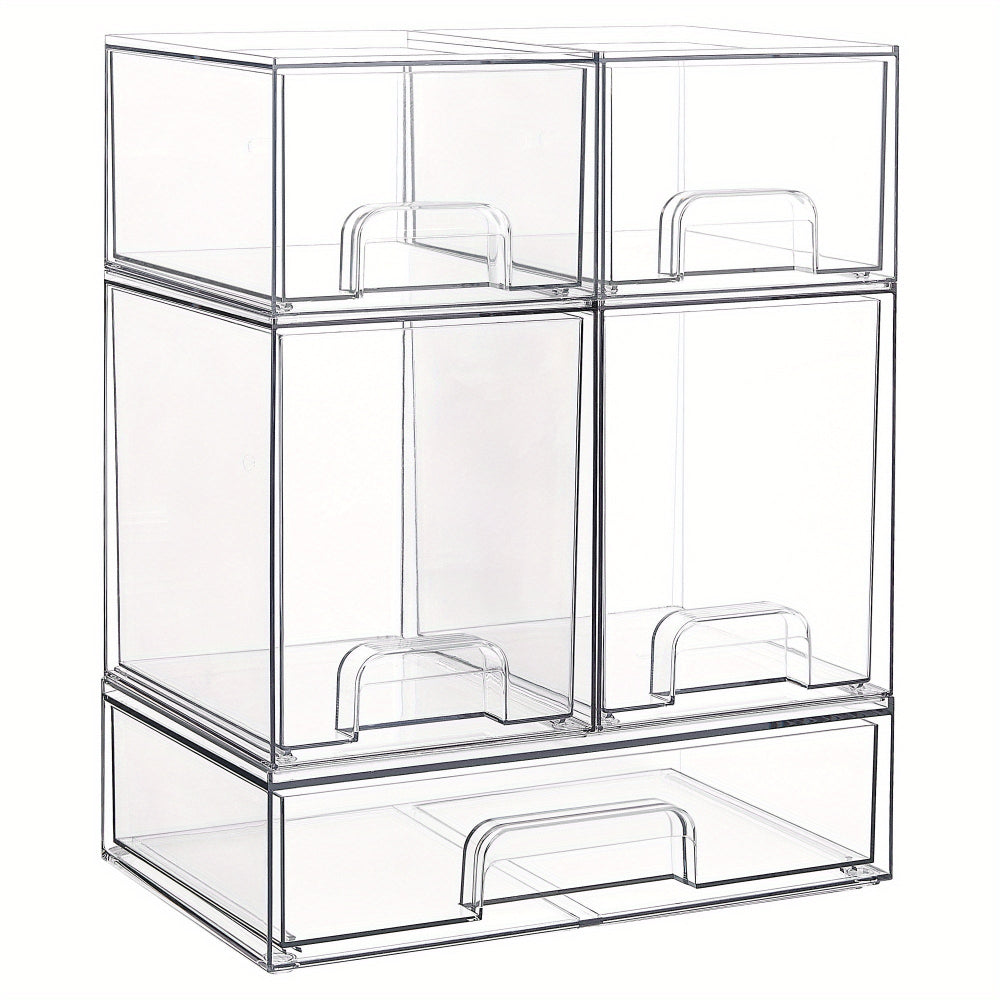 Storage Drawers Stackable Clear Organizer Closet Desk Use