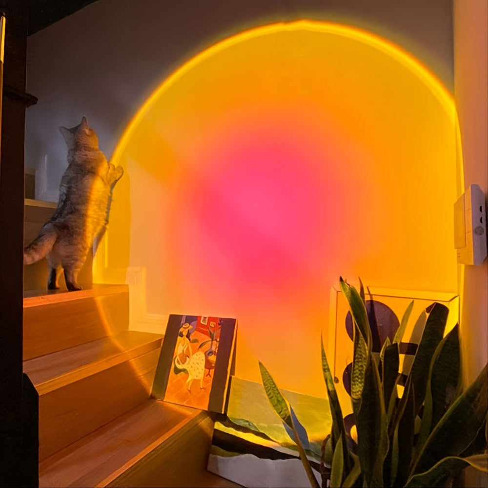 Sunset Lamp Gift Projection Light Rotating Ambient Desk Floor Decor