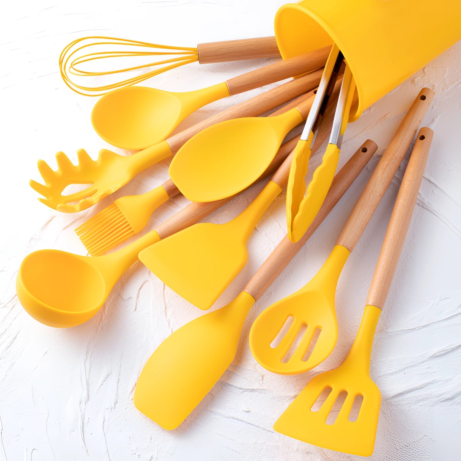 Kitchen Utensils Set Silicone Bamboo Cooking Tools