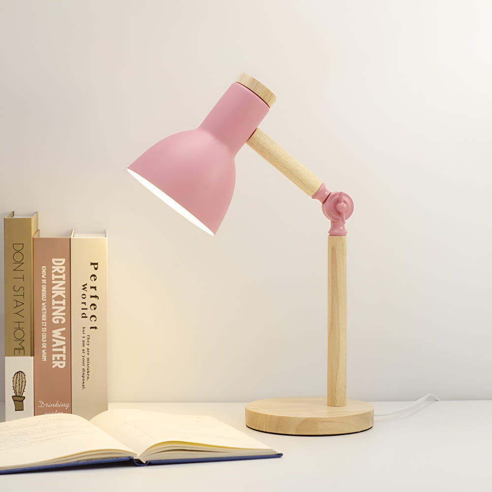 Verstellbare Tischlampe aus Holz | Nordische Beleuchtung