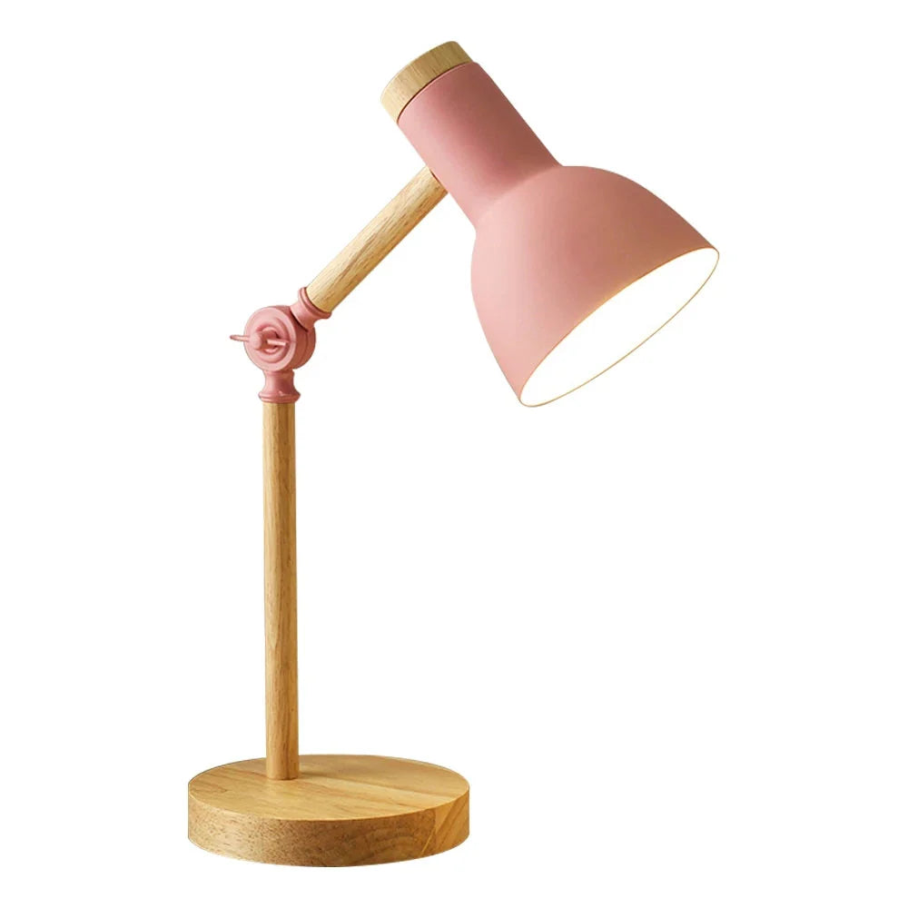 Verstellbare Tischlampe aus Holz | Nordische Beleuchtung
