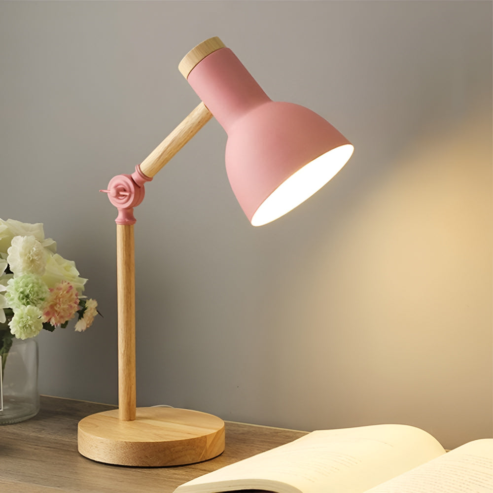 Verstellbare Tischlampe aus Holz | Nordische Beleuchtung