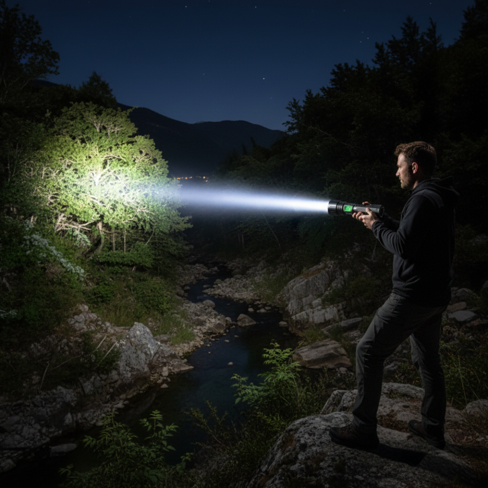 Flashlight Rechargeable Tactical LED High Lumens Long Range Torch