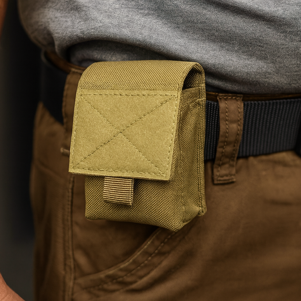 Bolsa táctica compacta para hombre | Accesorio para cinturón Molle