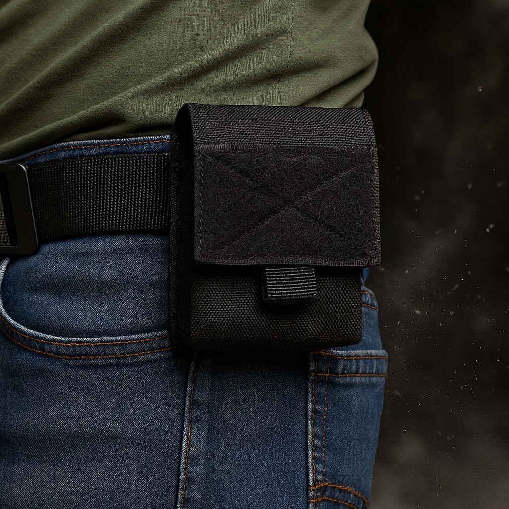 Bolsa táctica compacta para hombre | Accesorio para cinturón Molle