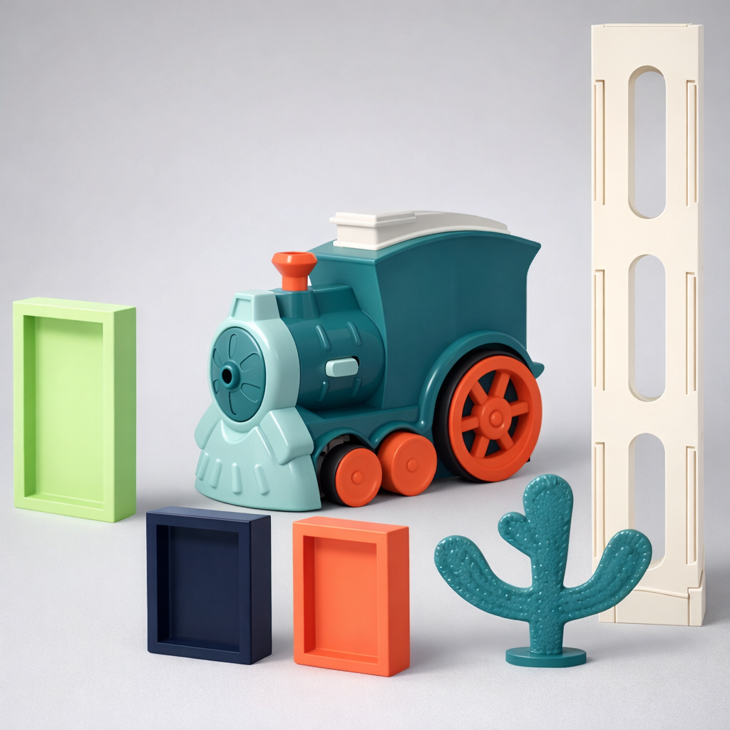 Toy Domino Train Educational Building Set Kids