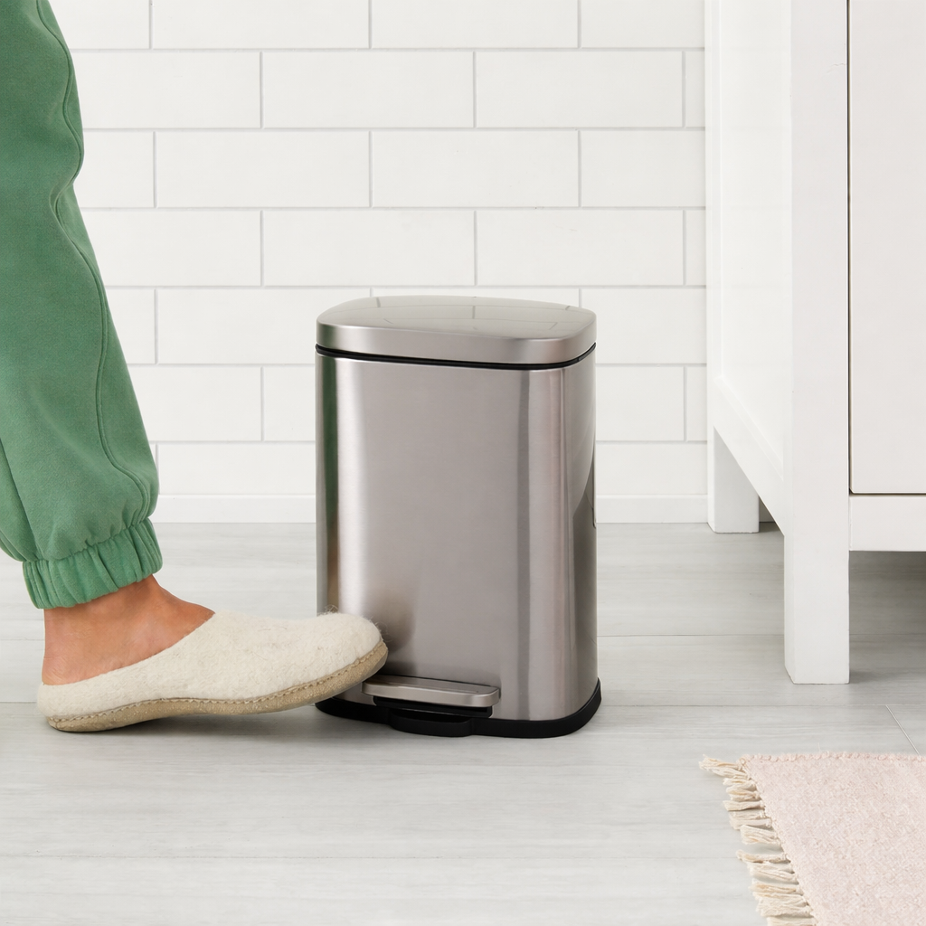Trash Can Slim Pedal Lid Kitchen Bin