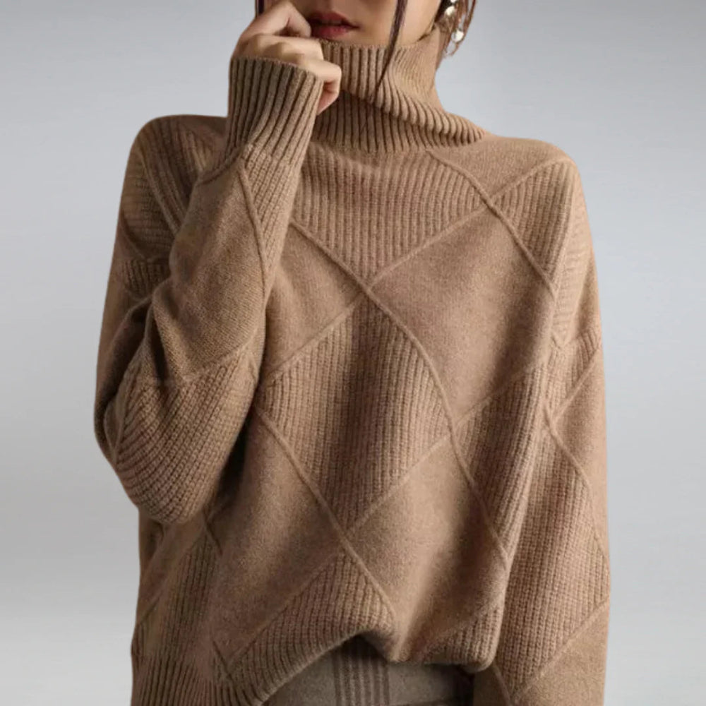 Women Oversized Turtleneck Sweater - Cozy Warm Thanks Giving Gift