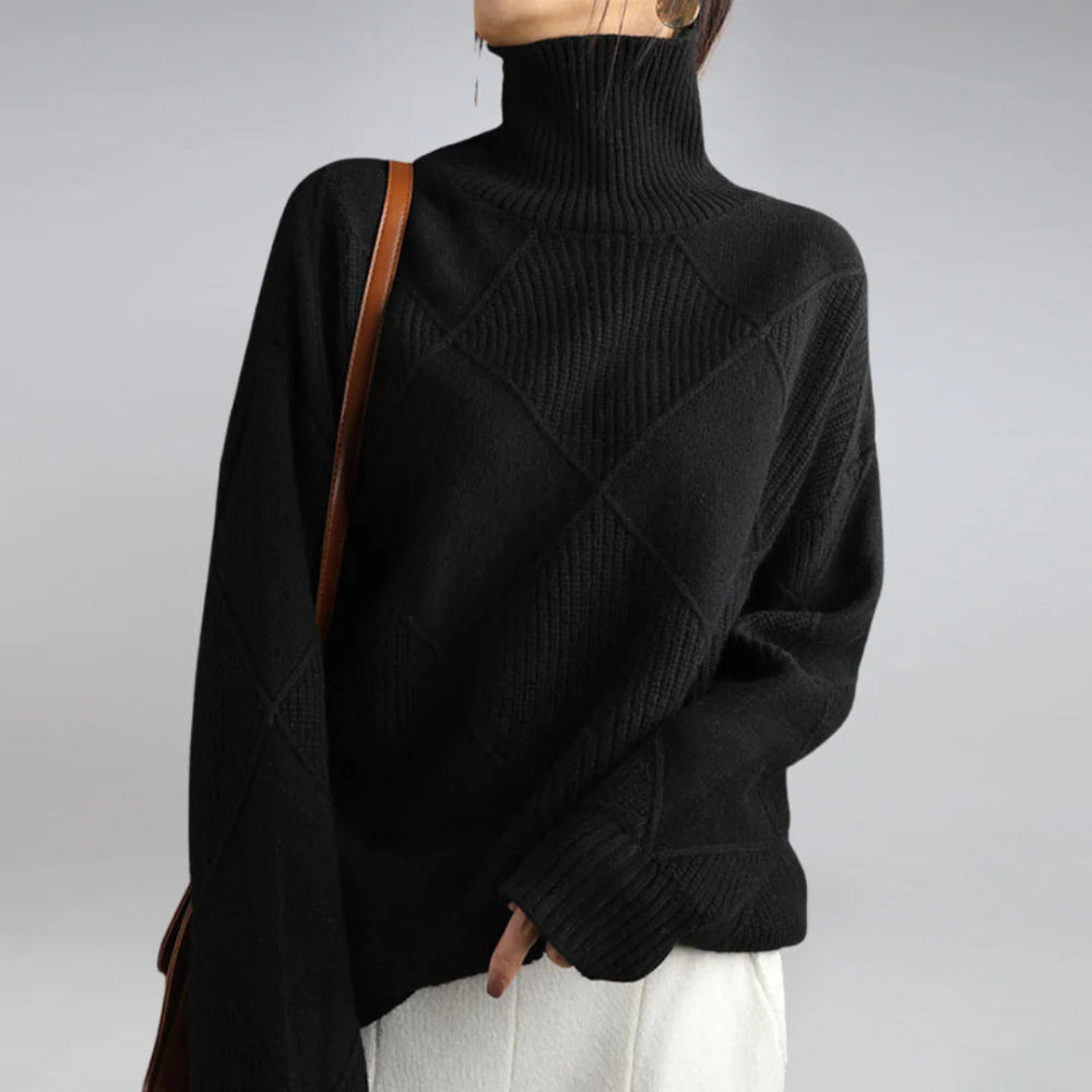 Women Oversized Turtleneck Sweater - Cozy Warm Thanks Giving Gift