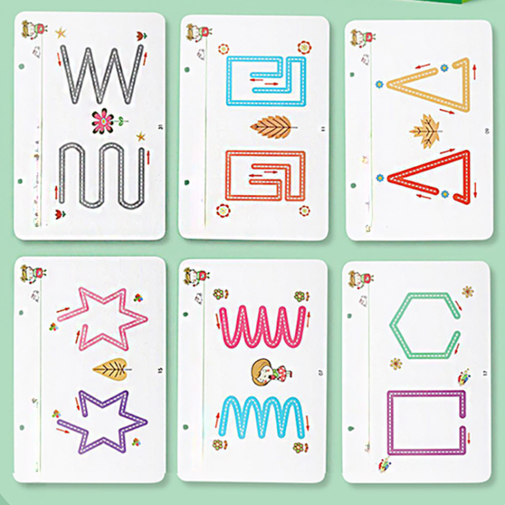 Tracing Book Kids Learning Letters Numbers and Shapes Workbook