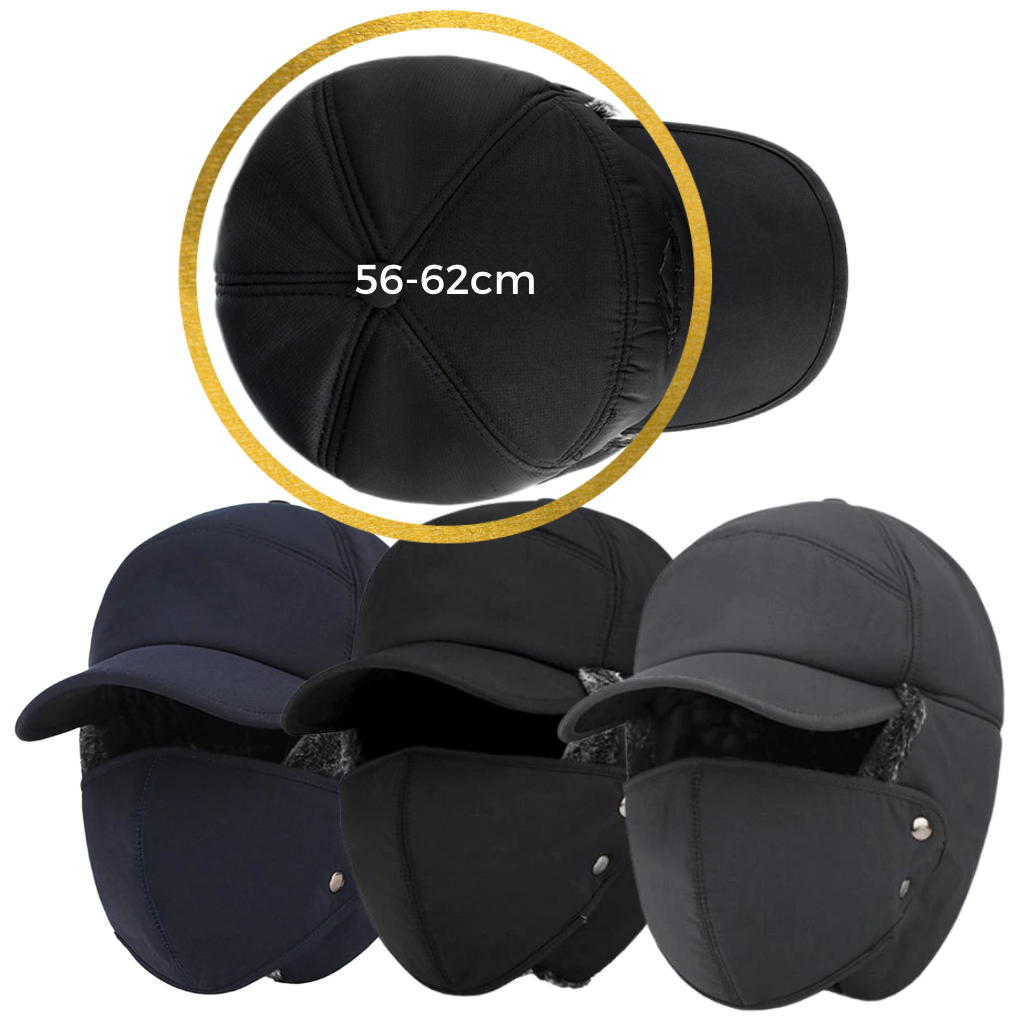 Zimní termální klobouk s chrániči uší a klapkou