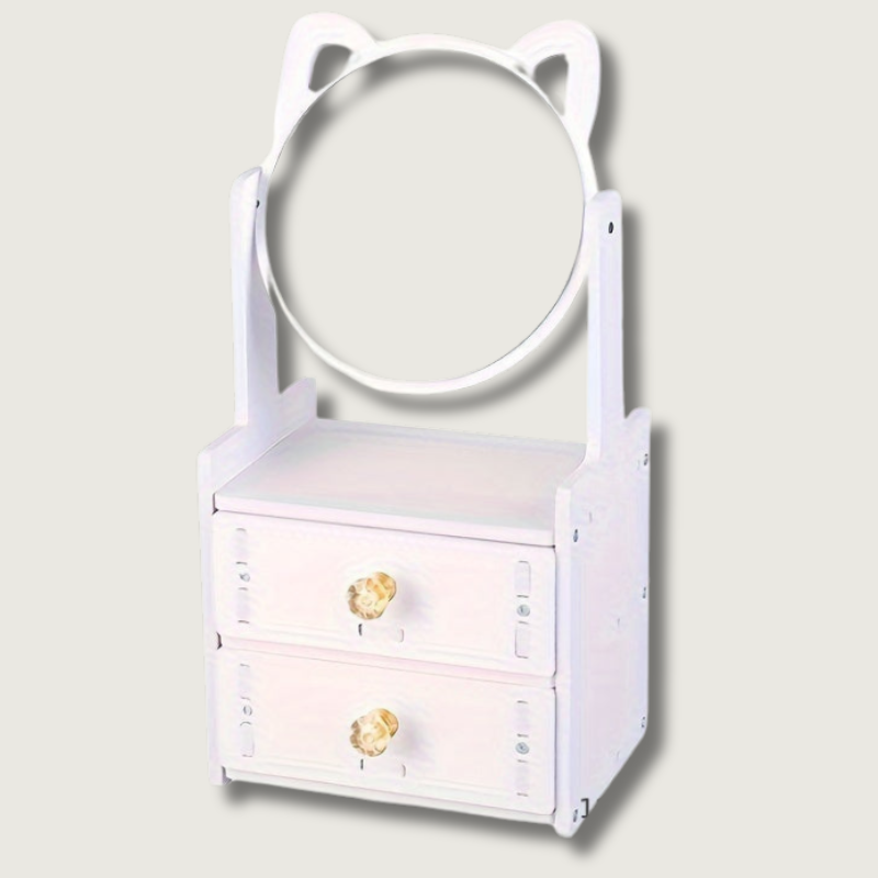 Makeup Mirror With Storage Cute Tabletop Design