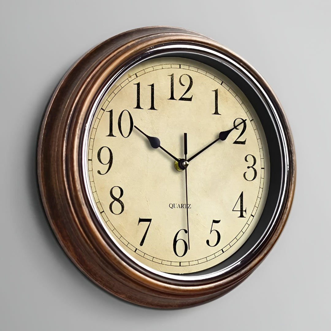 Wall Clock Silent Round Vintage Home Decor Timepiece