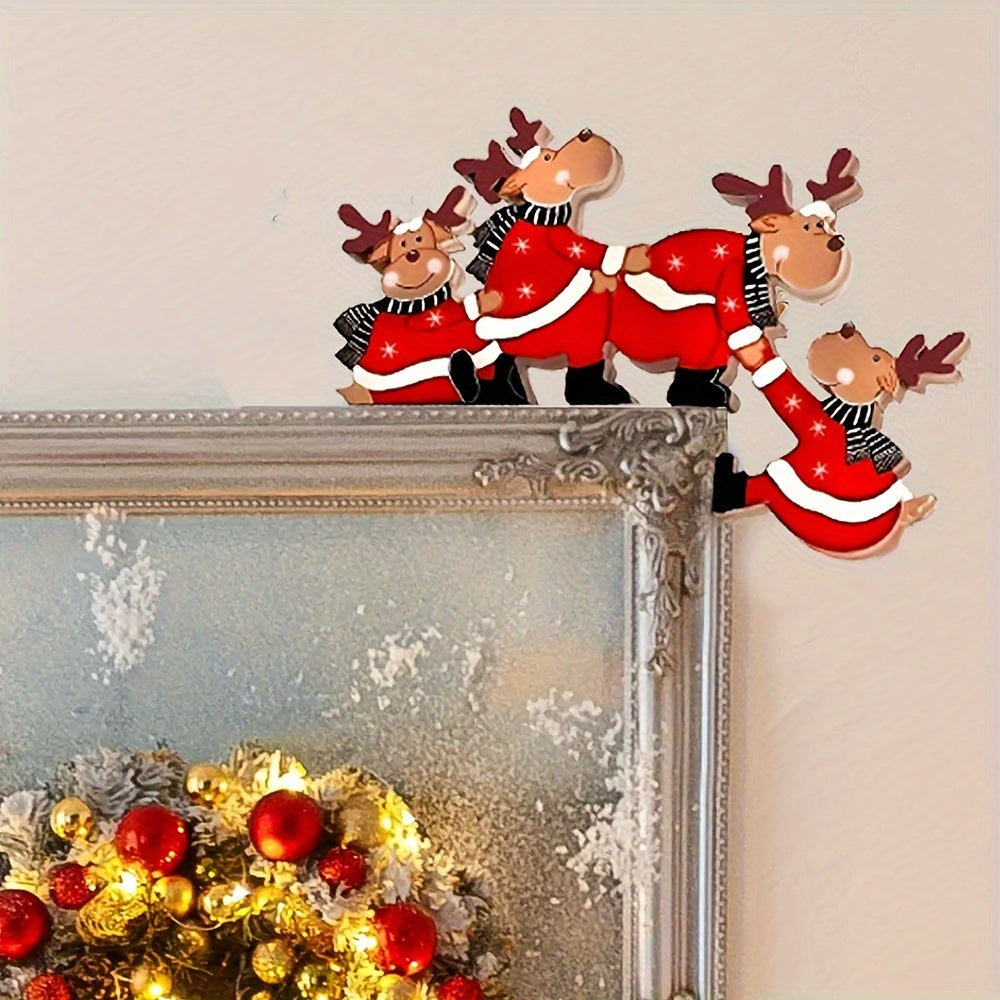 Wall Art Christmas Decorations Santa’s Reindeer Door Frame Decor