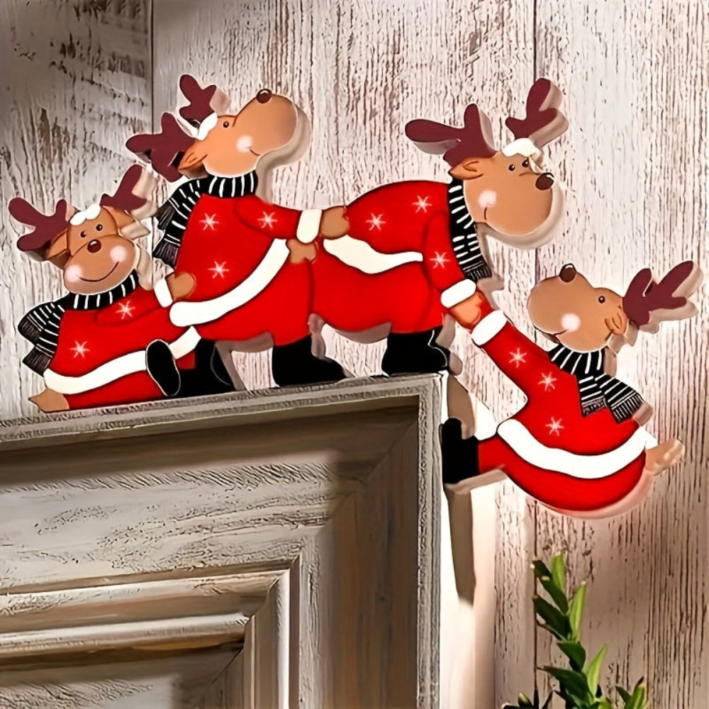 Wall Art Christmas Decorations Santa’s Reindeer Door Frame Decor