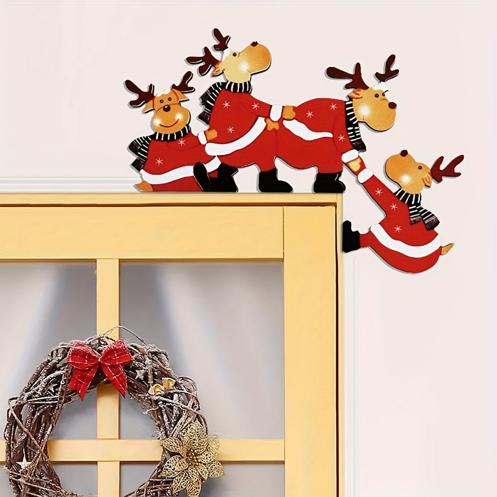 Wall Art Christmas Decorations Santa’s Reindeer Door Frame Decor