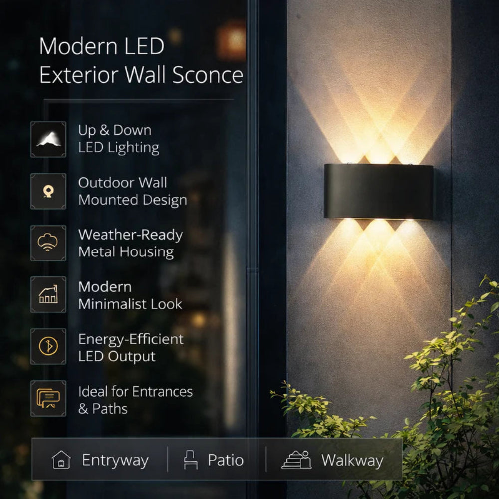 Wall Light Modern LED Up Down Sconce Indoor Outdoor