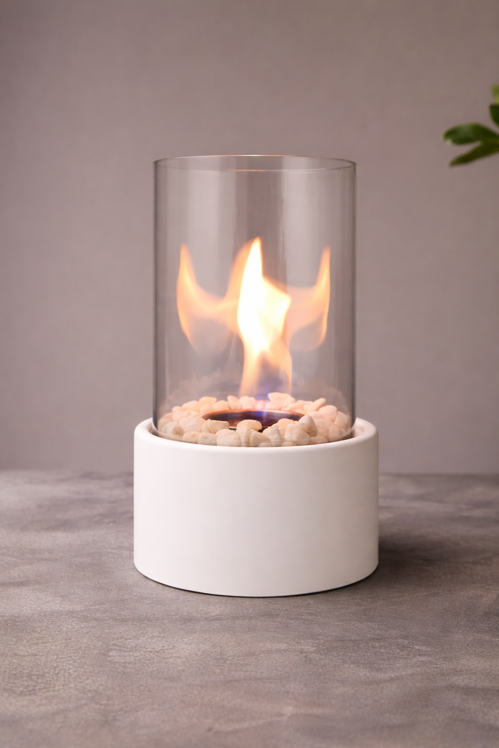 Modern Tabletop Fireplace | Sleek Metal Base & Clean Burning for Indoor/Outdoor