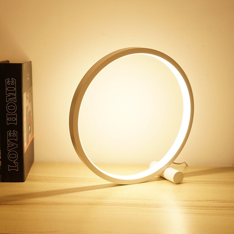 LED-Tischlampe Ring dimmbar Nachttischlampe