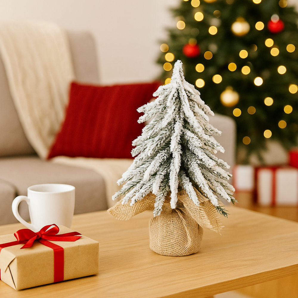 White Christmas Tree Mini Tabletop Holiday Decoration