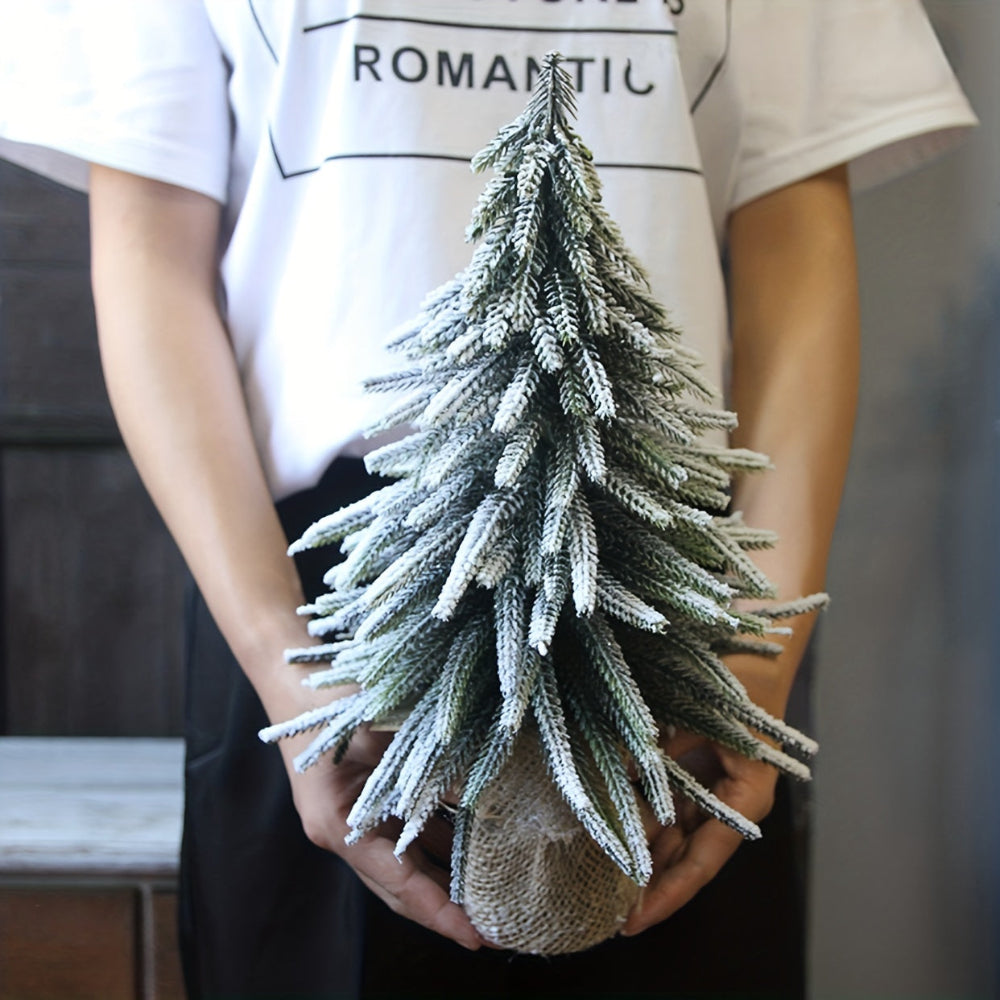 White Christmas Tree Mini Tabletop Holiday Decoration