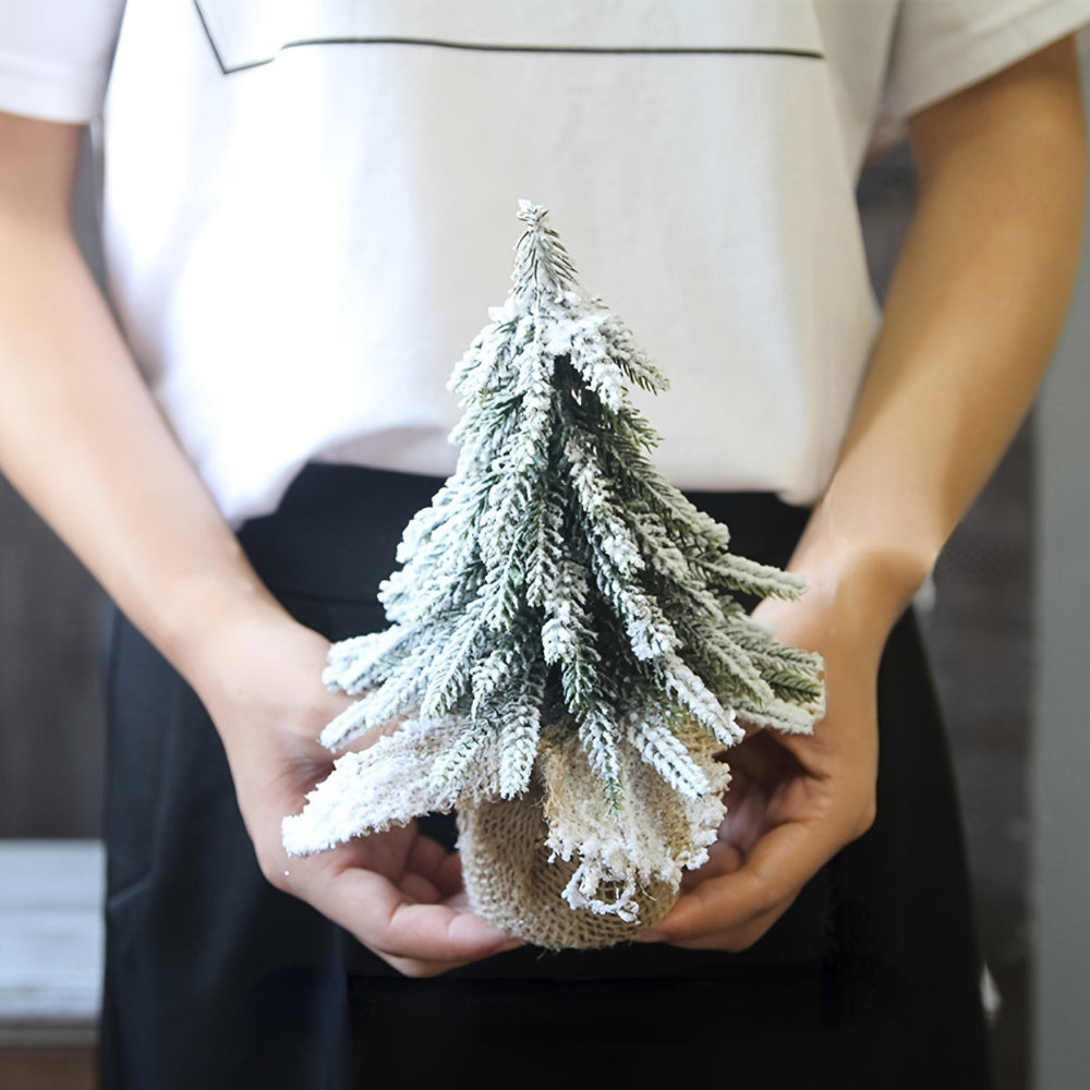 White Christmas Tree Mini Tabletop Holiday Decoration