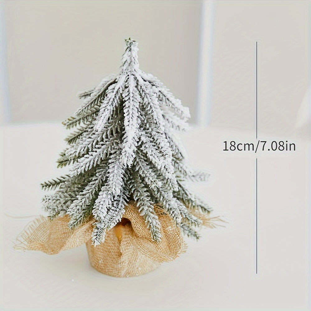 White Christmas Tree Mini Tabletop Holiday Decoration