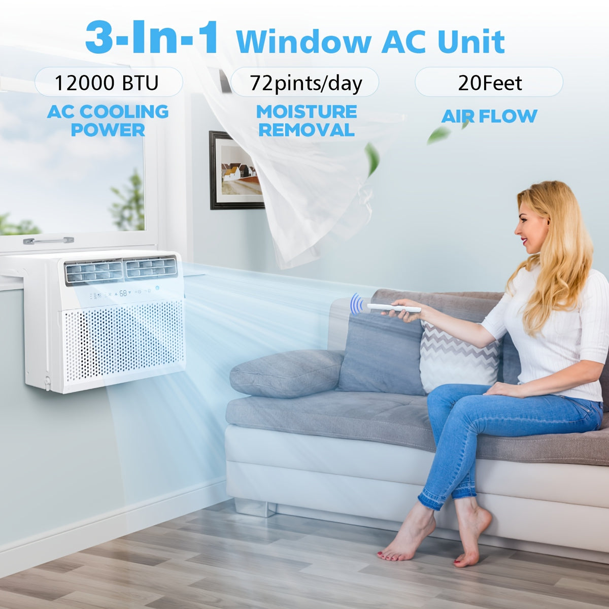 Window AC Unit Compact Cooling System Low Noise