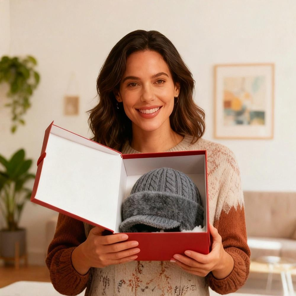 Winter Hat Trapper Ear Flap Knit Cap With Visor Cold Weather