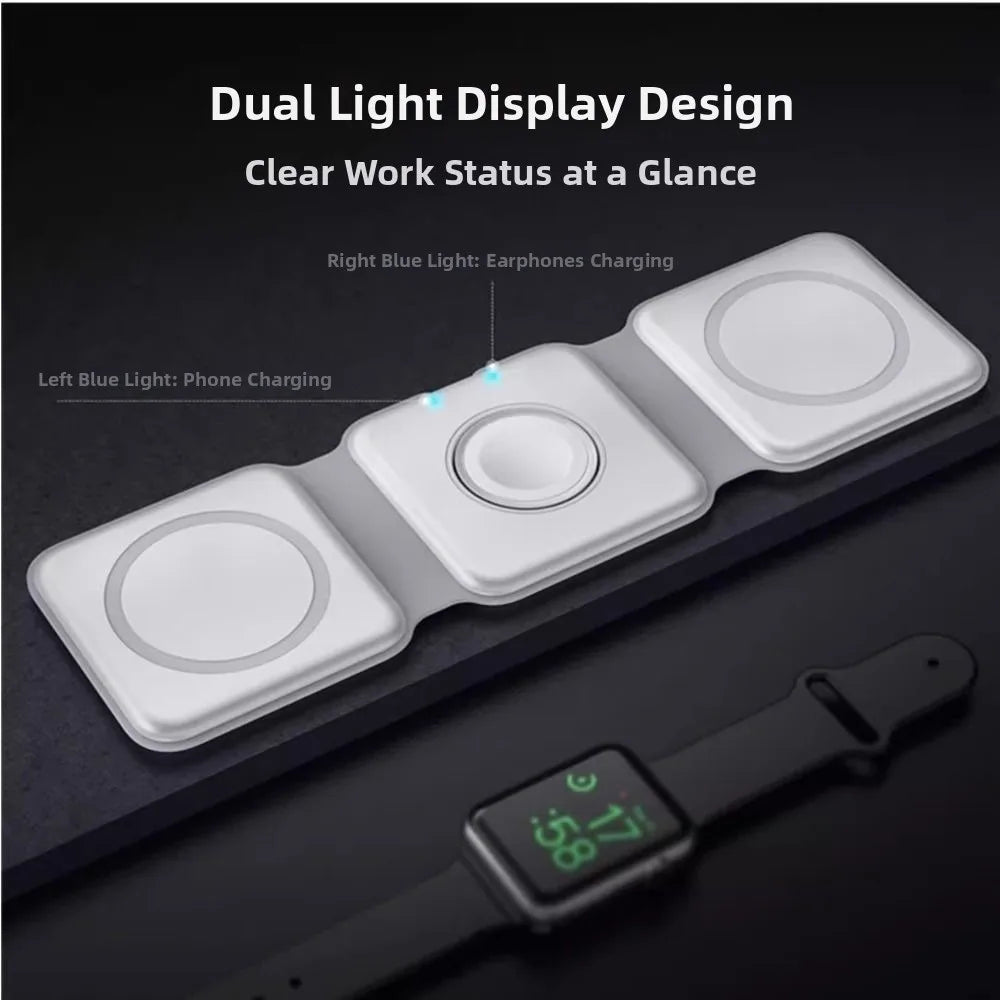 Wireless Charger Magnetic Foldable Charging Station Stand 5