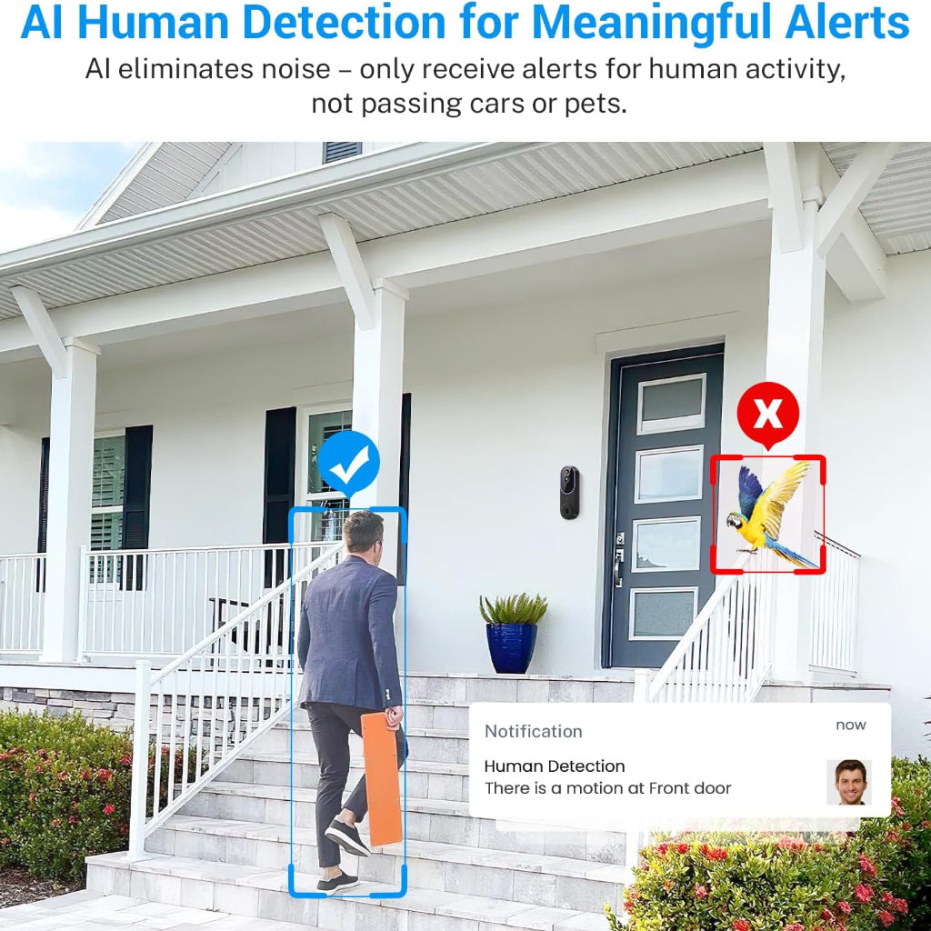 Wireless Doorbell Camera Smart Video AI Night Vision 3