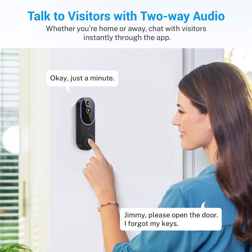 Wireless Doorbell Camera Smart Video AI Night Vision 4