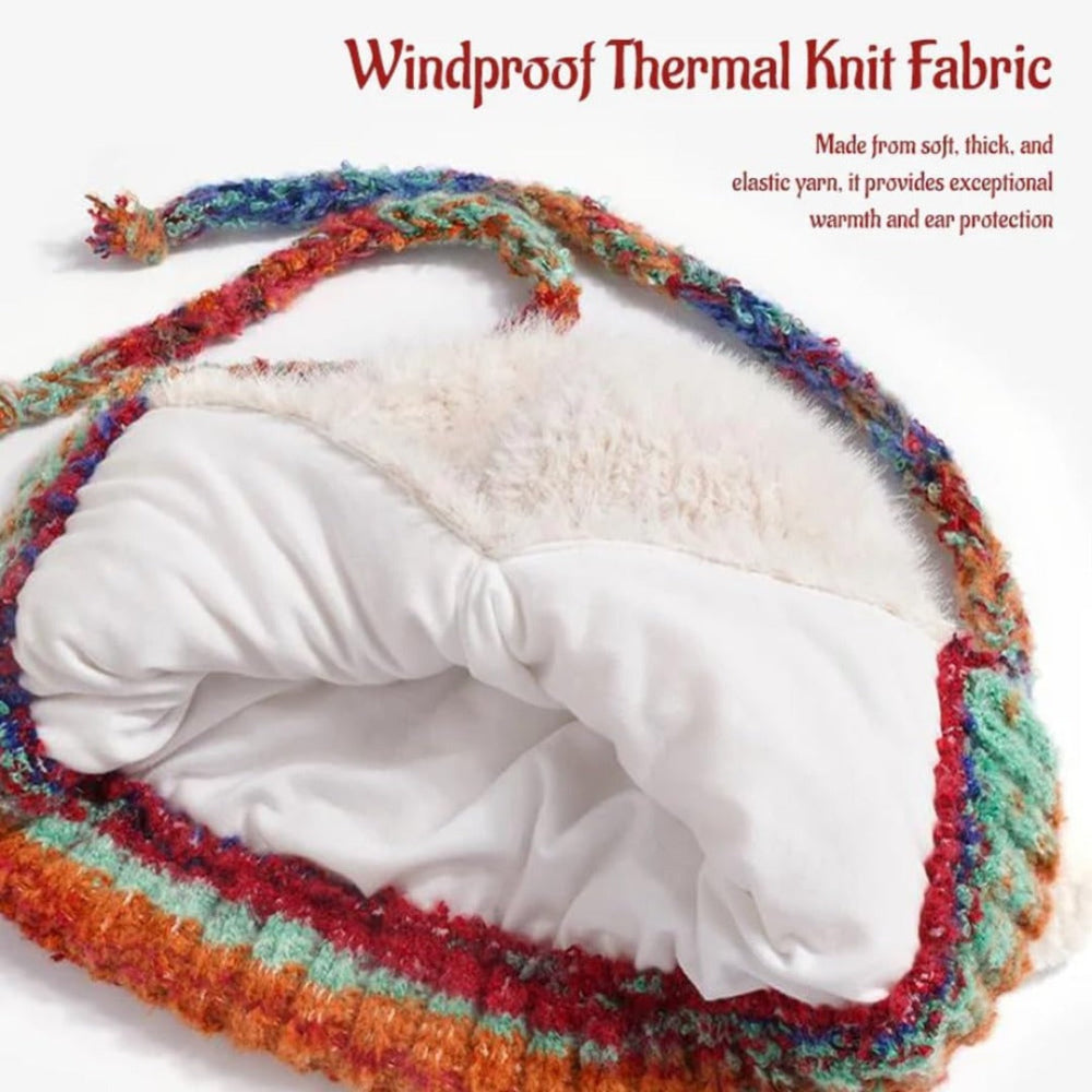 Dámská pohodlná pletená čepice s sobem - roztomilá zimní čepice s parůžky