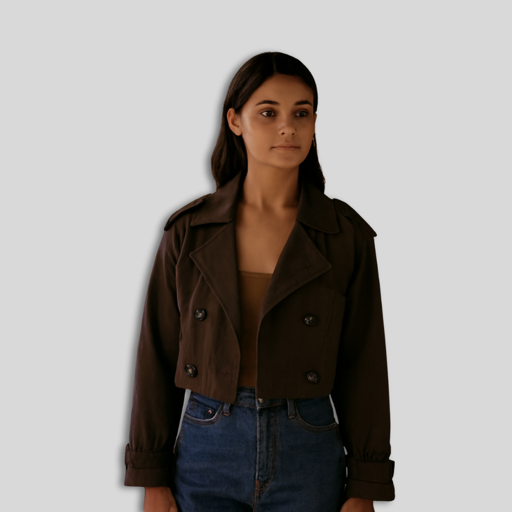 Dámský elegantní trenčkot - stylové dvouřadé svrchní oblečení