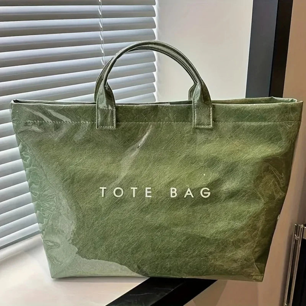 Women's Large Tote Bag - Metallic Oversized Reusable Handbag