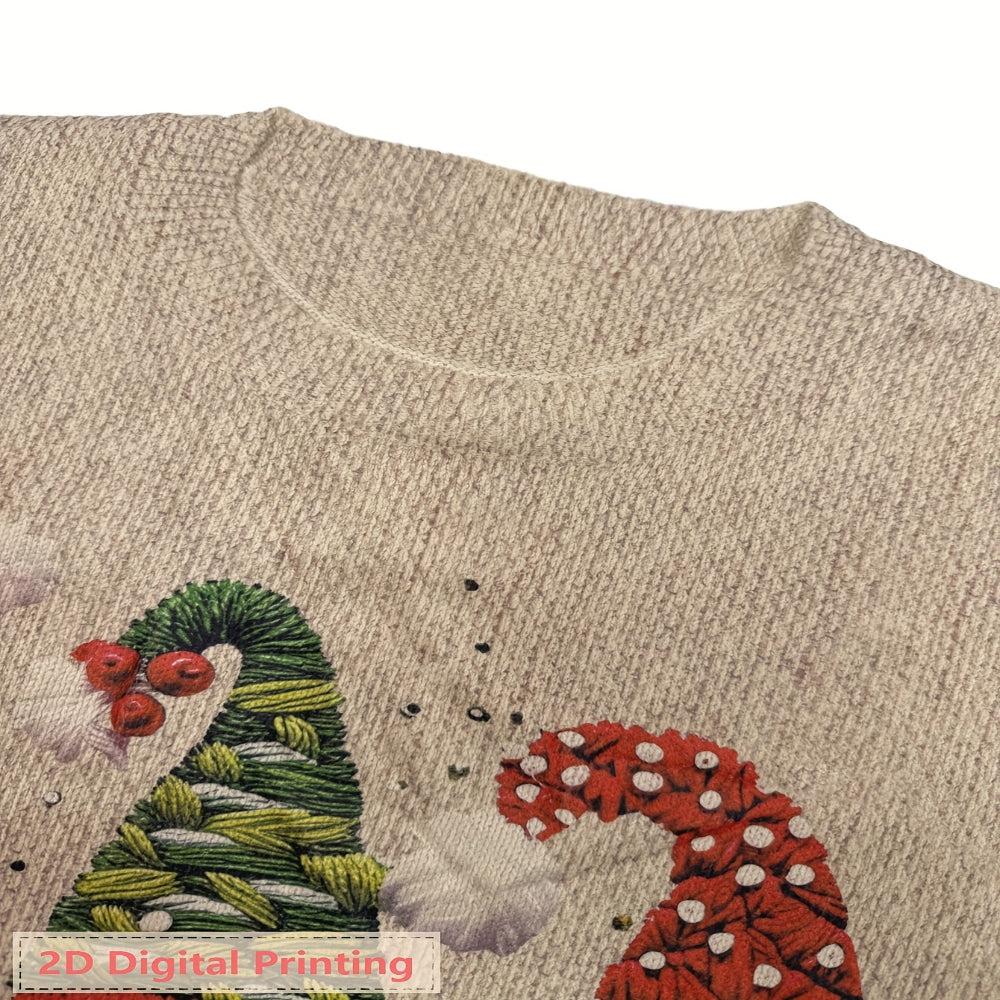 Women’s Ugly Christmas Sweater - Funny Embroidered Gnome Design