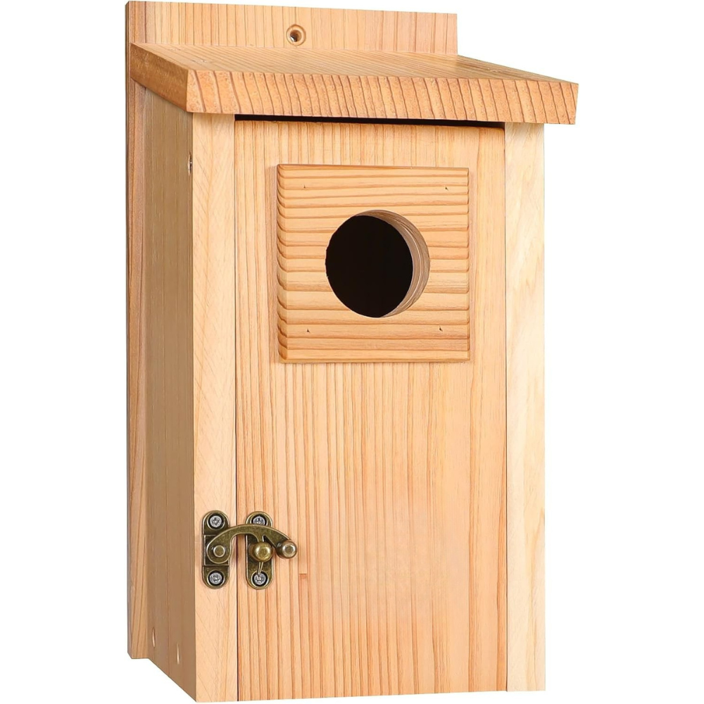 Bird House Wooden Cedar Copper Guard