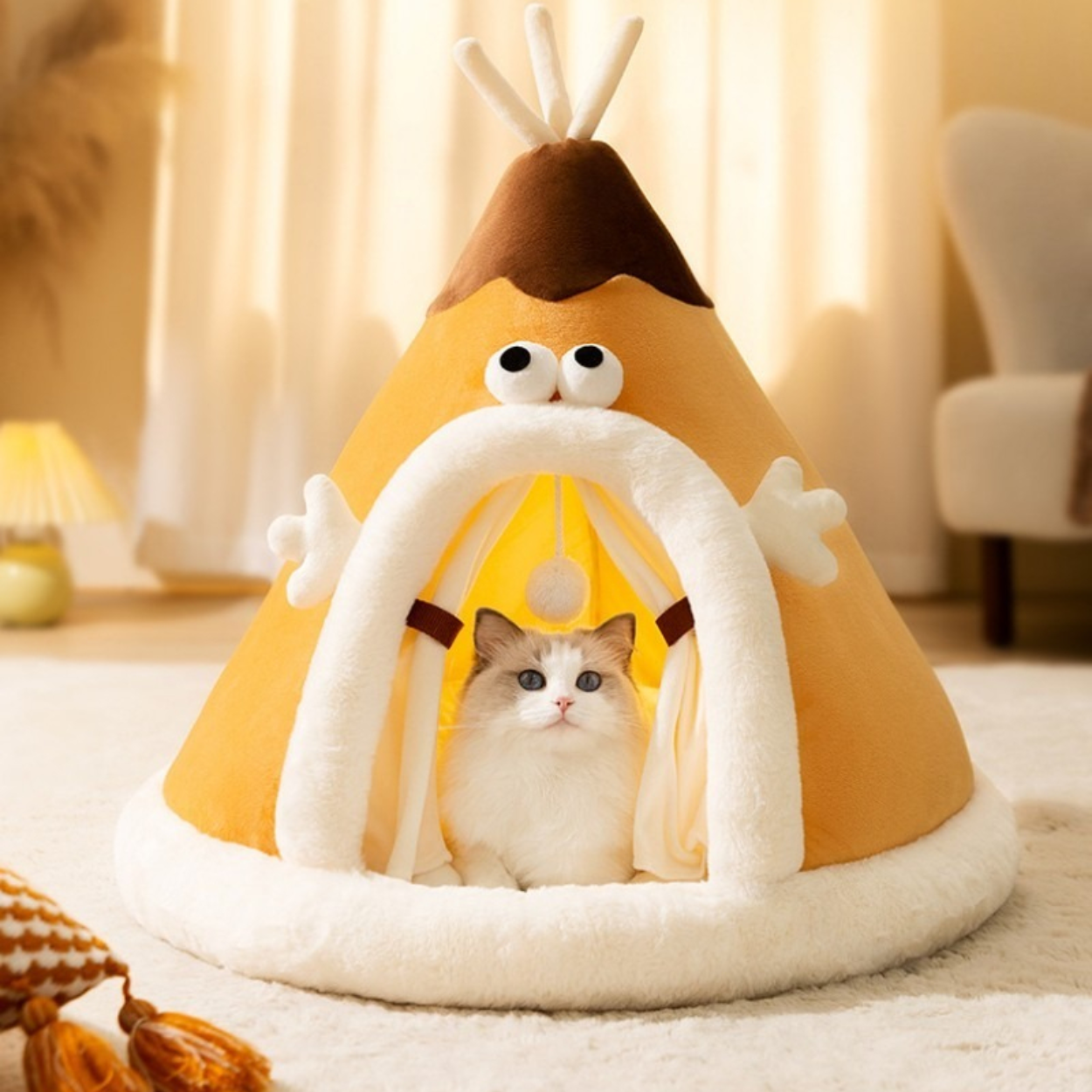 Cat Bed Tent in Soft Fleece Fabric