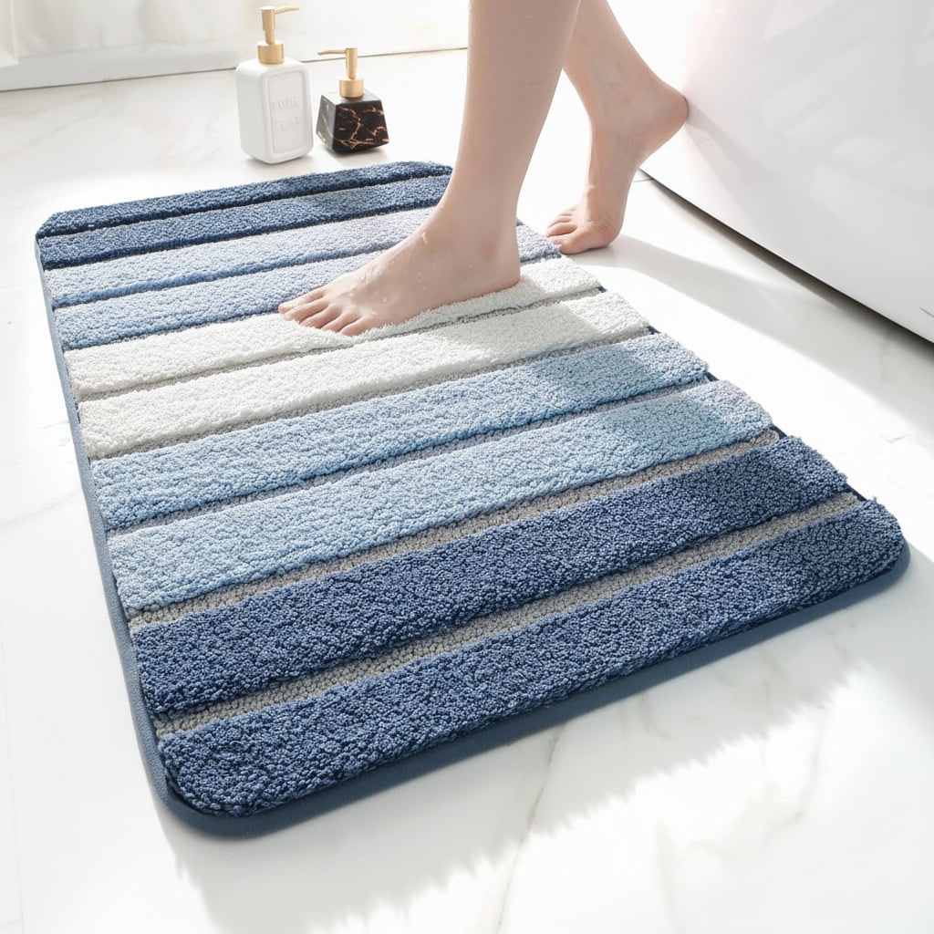Absorbent Bath Rug Non-Slip Microfiber Design - Image 2