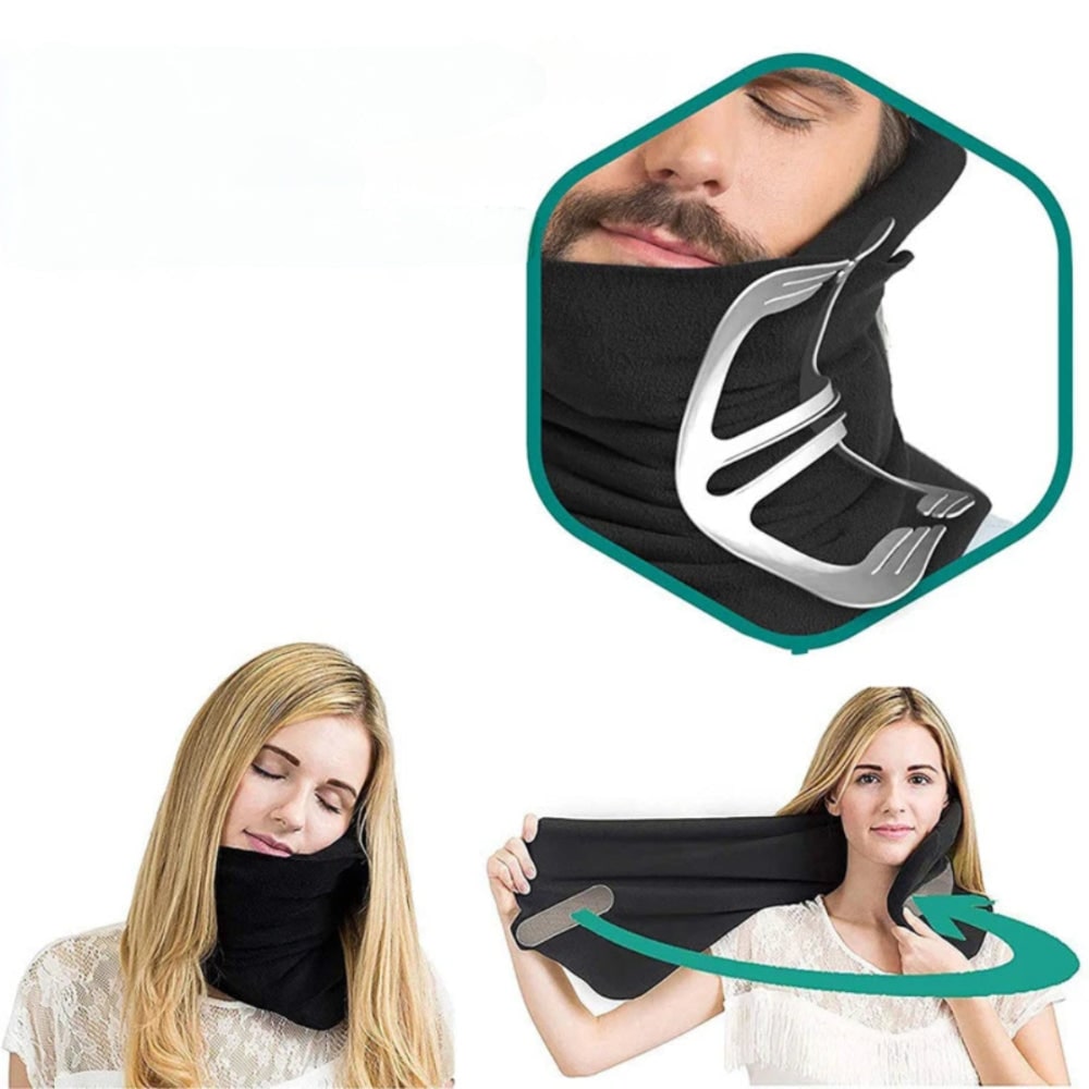 Adjustable Travel Pillow Neck Support Compact Neck Brace - Image 5
