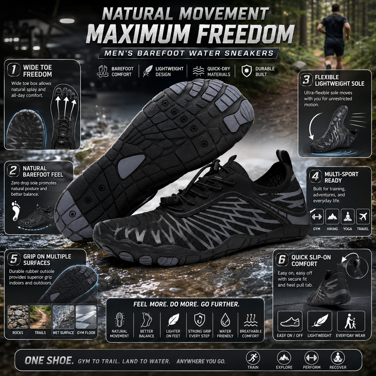 Barefoot Shoes Wide Toe Athletic Sneakers Multi-Sport Use - Image 3