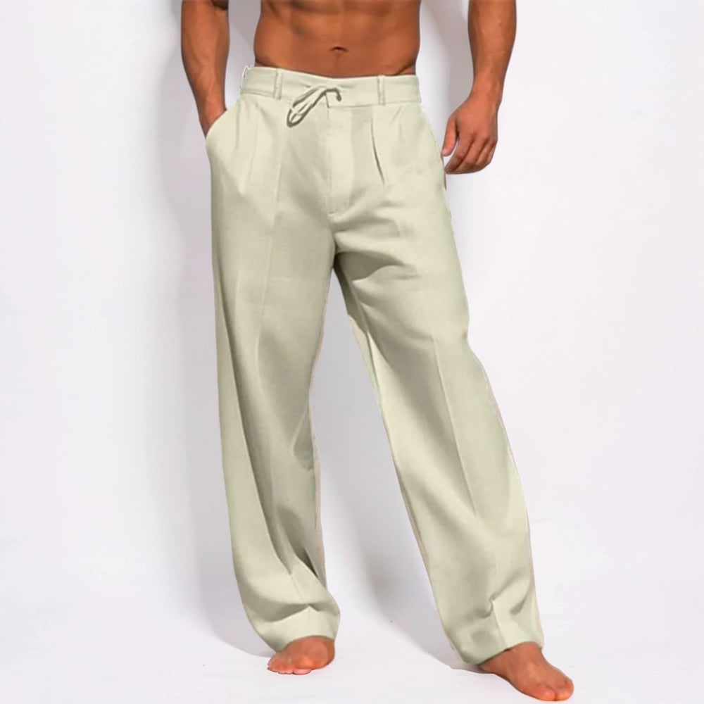Casual Pants Men's Trousers Straight Leg Pants Drawstring Pants - Image 3